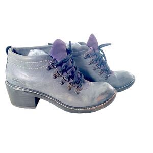 Sz 8.5 Vintage Skechers 90s Chunky Heel Lagenlook Artsy Grey Purple Y2K Booties